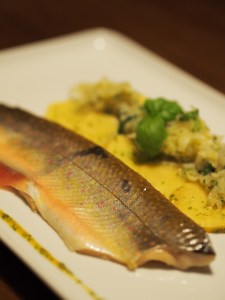 forelle, daikon, miso